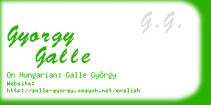 gyorgy galle business card
